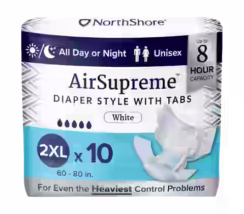 NorthShore AirSupreme 8-Hour Breathable Diaper Style Briefs