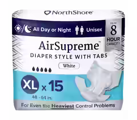 NorthShore AirSupreme 8-Hour Breathable Diaper Style Briefs
