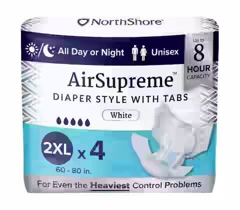NorthShore AirSupreme 8-Hour Breathable Diaper Style Briefs