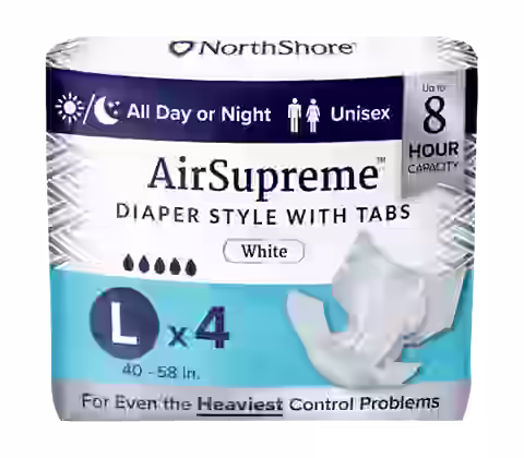 NorthShore AirSupreme 8-Hour Breathable Diaper Style Briefs
