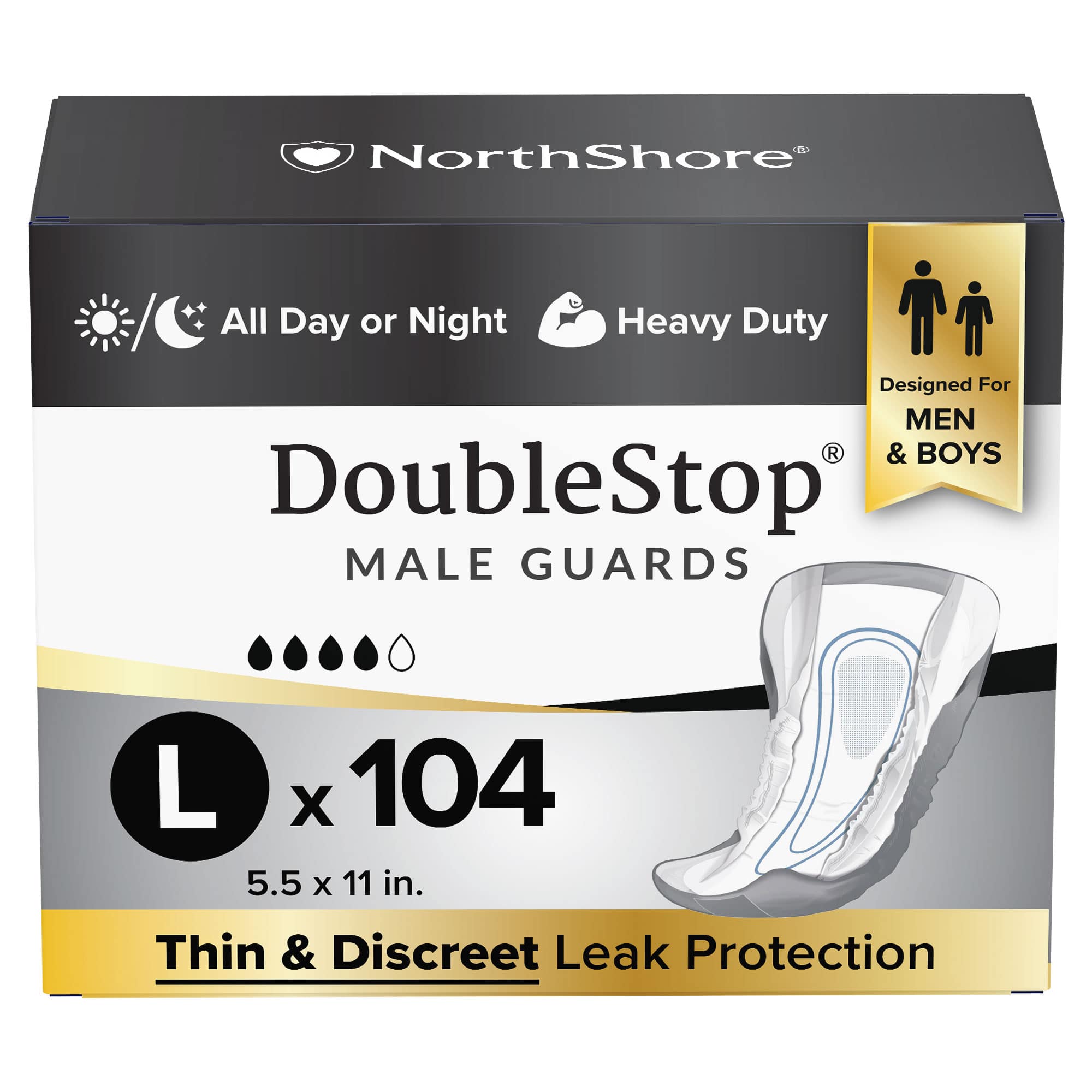 NorthShore DoubleStop Male Incontinence Guards for Light