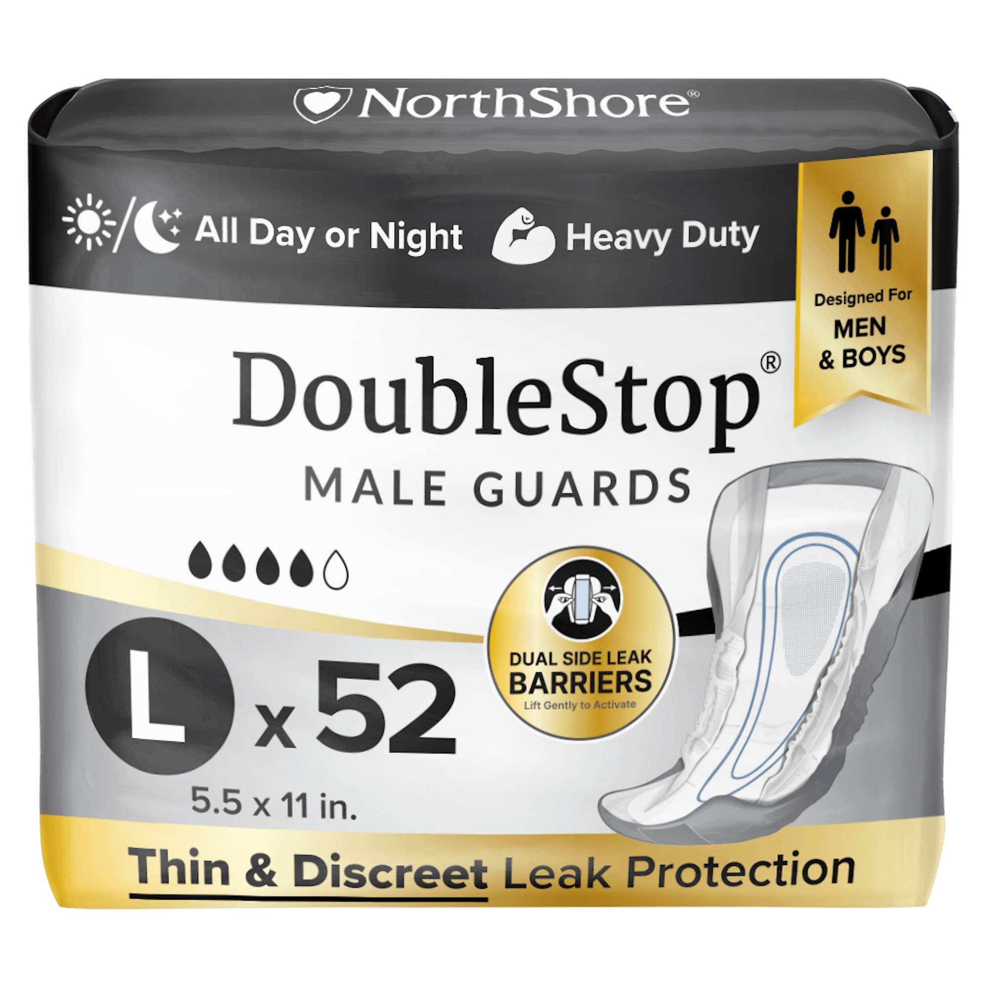 NorthShore DoubleStop Male Guards, Pack/52