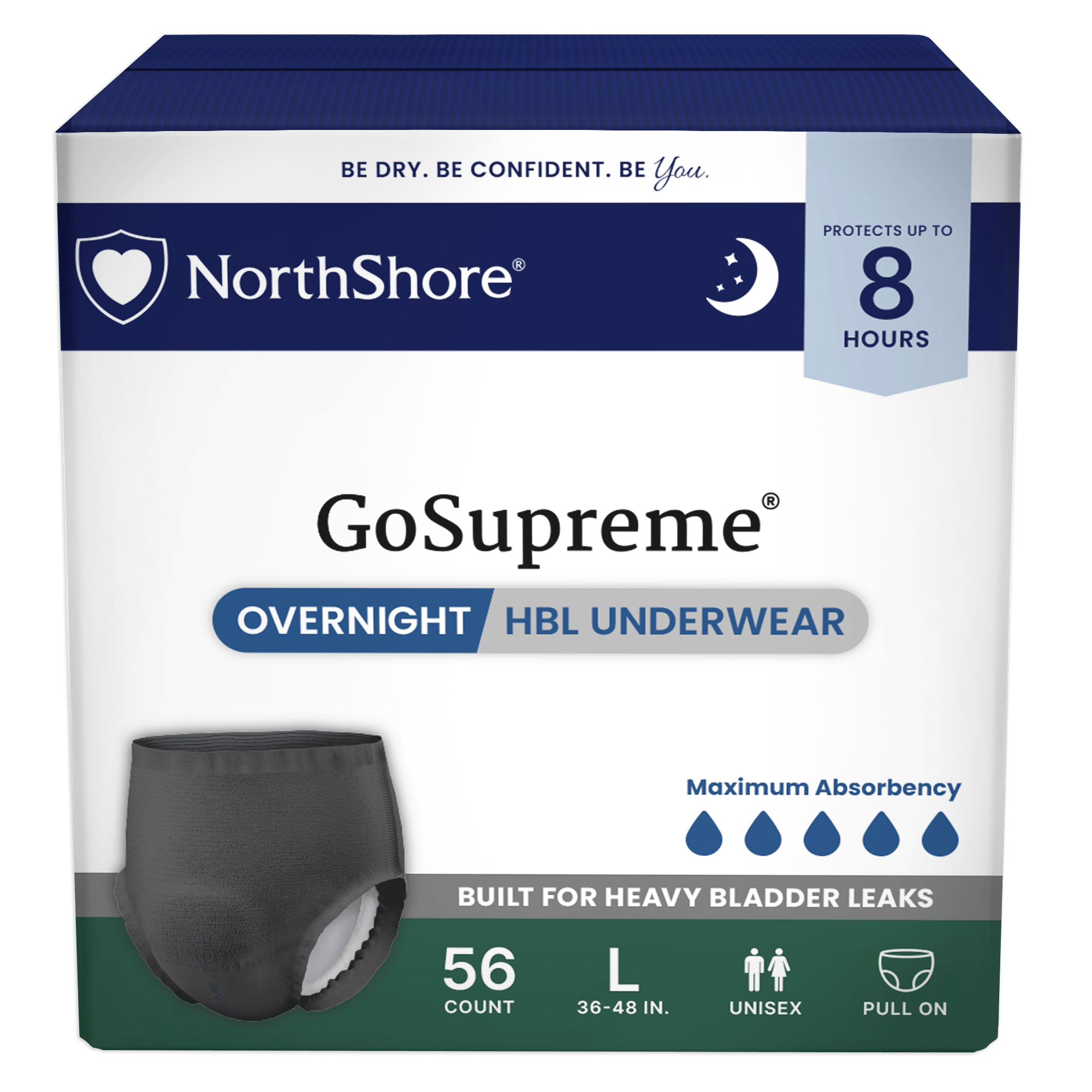 NorthShore GoSupreme 8-Hour Overnight HBL Incontinence Underwear