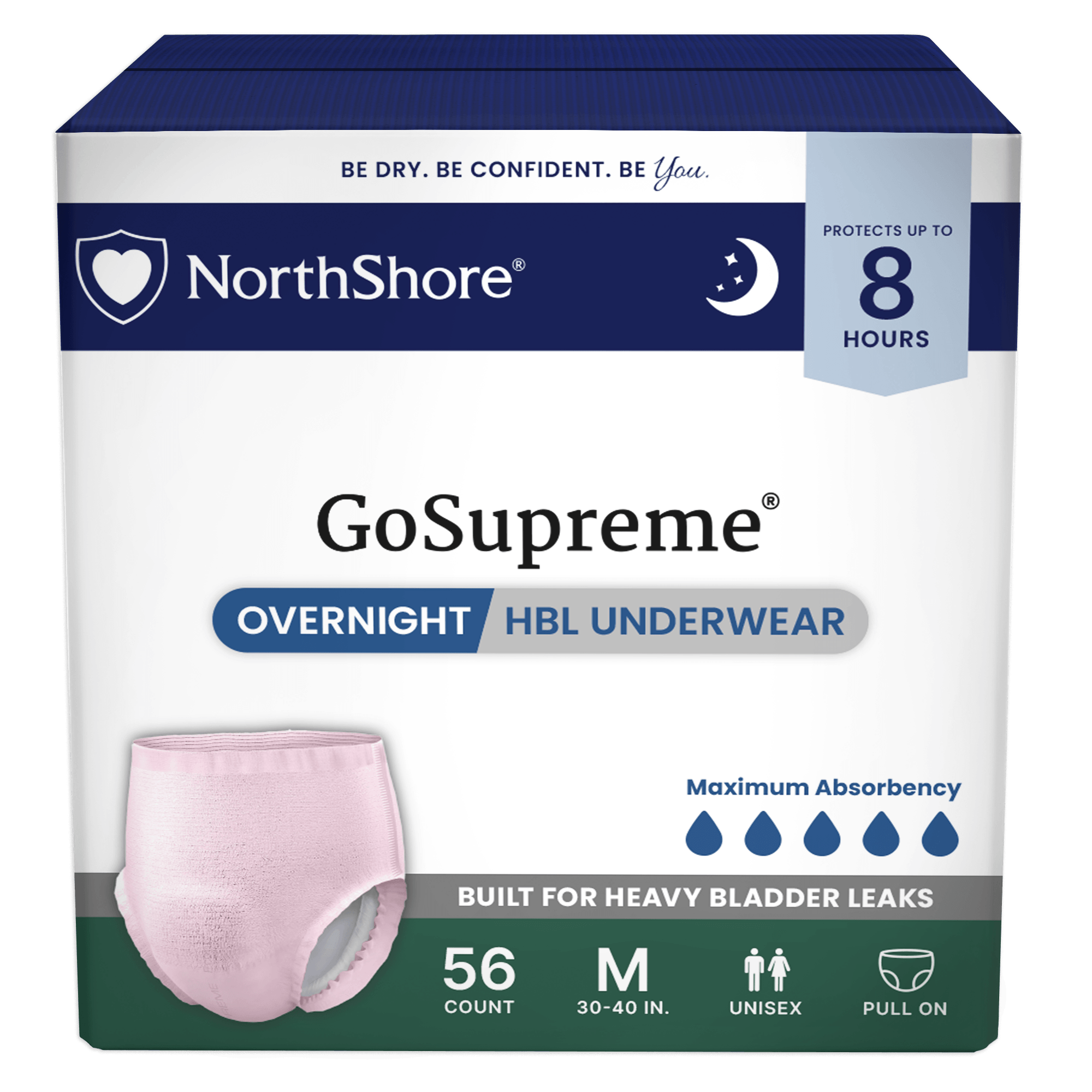 NorthShore GoSupreme 8-Hour Overnight HBL Incontinence Underwear
