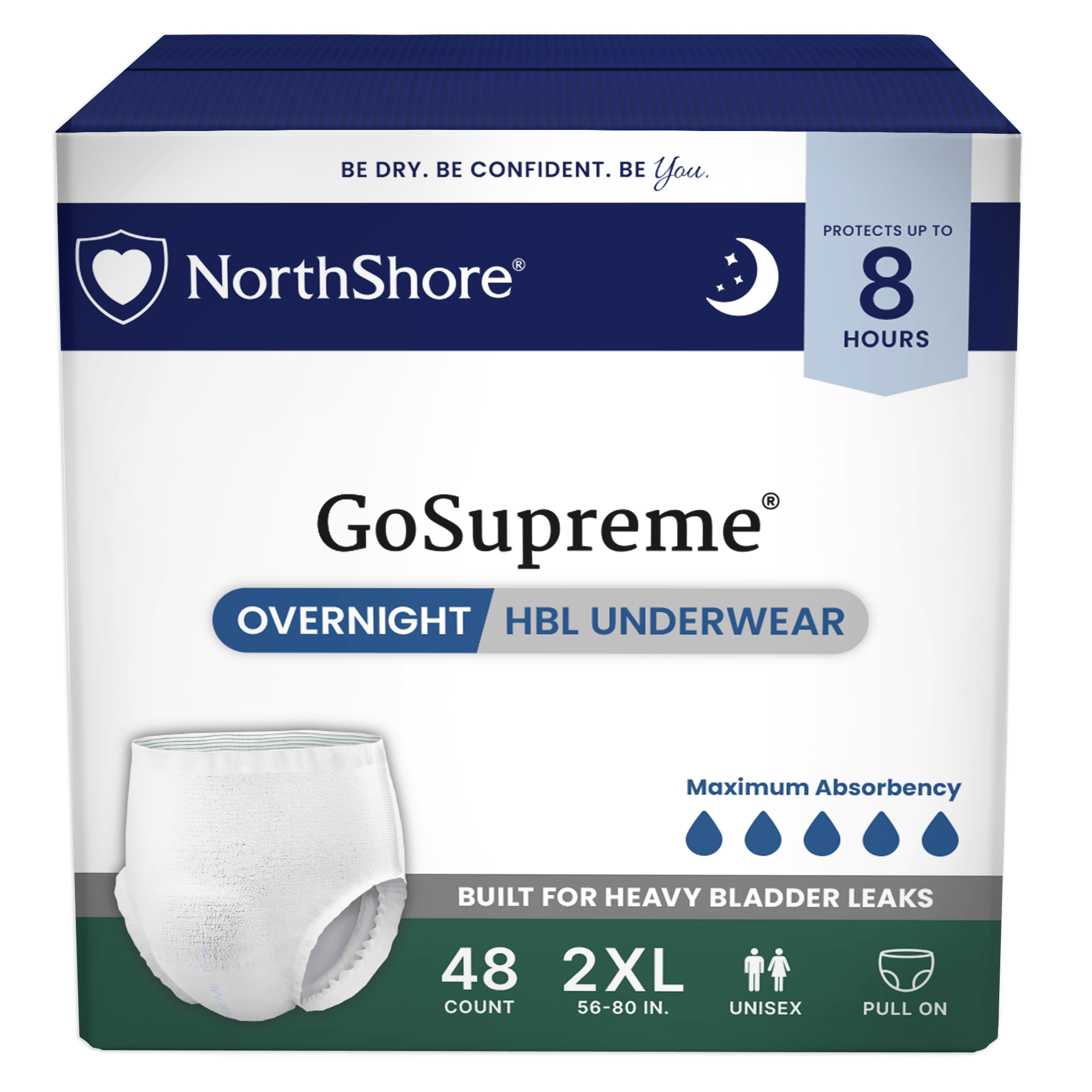 NorthShore GoSupreme 8-Hour Overnight HBL Incontinence Underwear
