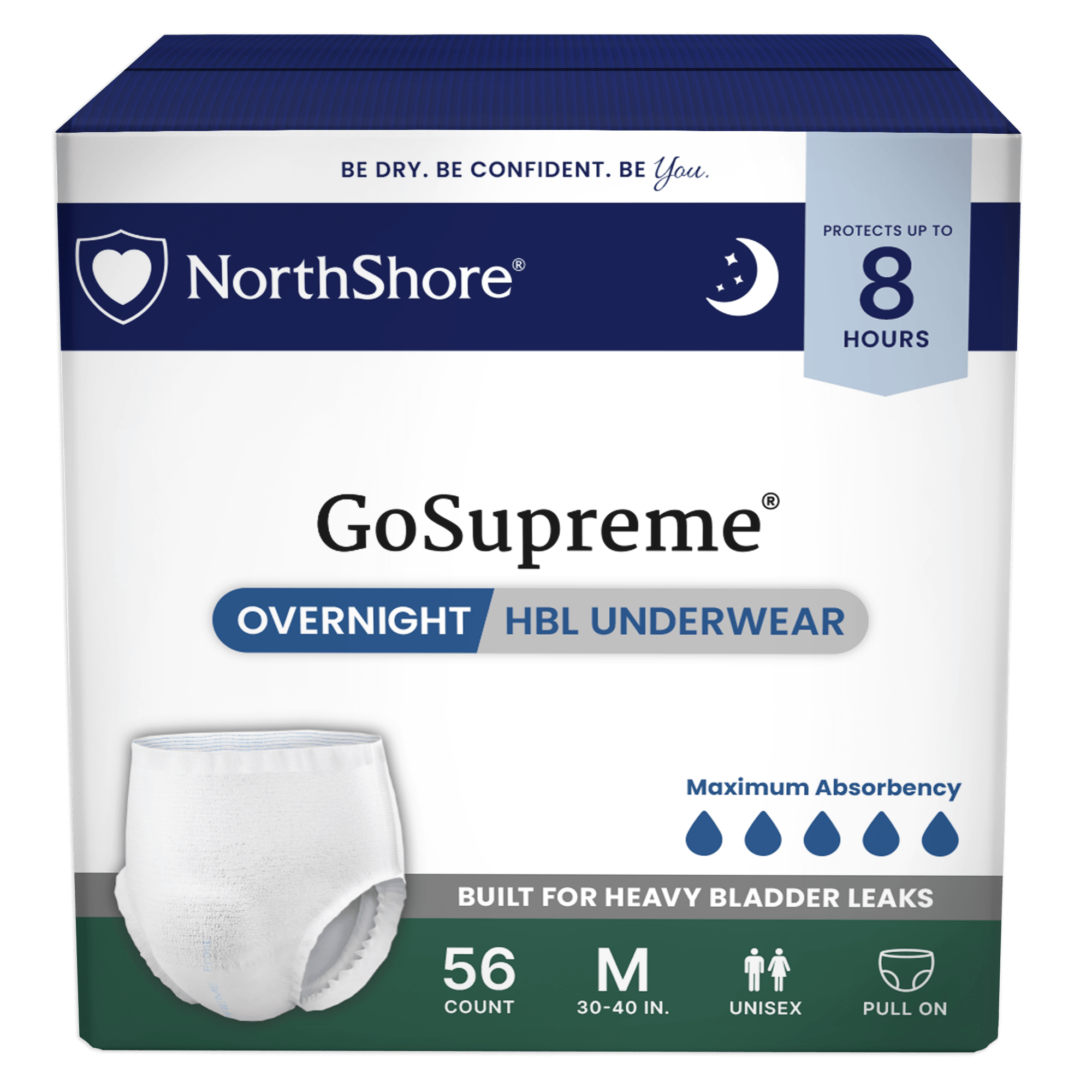 NorthShore GoSupreme 8-Hour Overnight HBL Incontinence Underwear