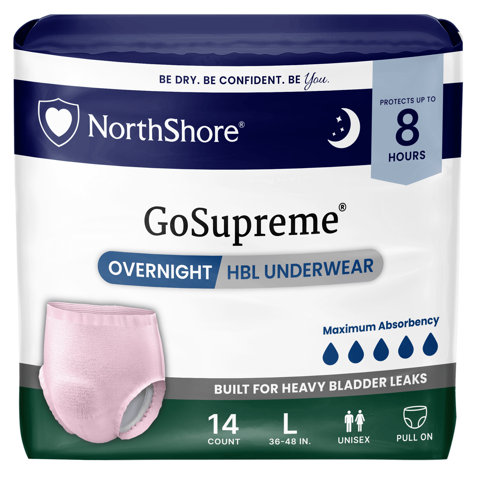 NorthShore GoSupreme 8-Hour Overnight HBL Incontinence Underwear