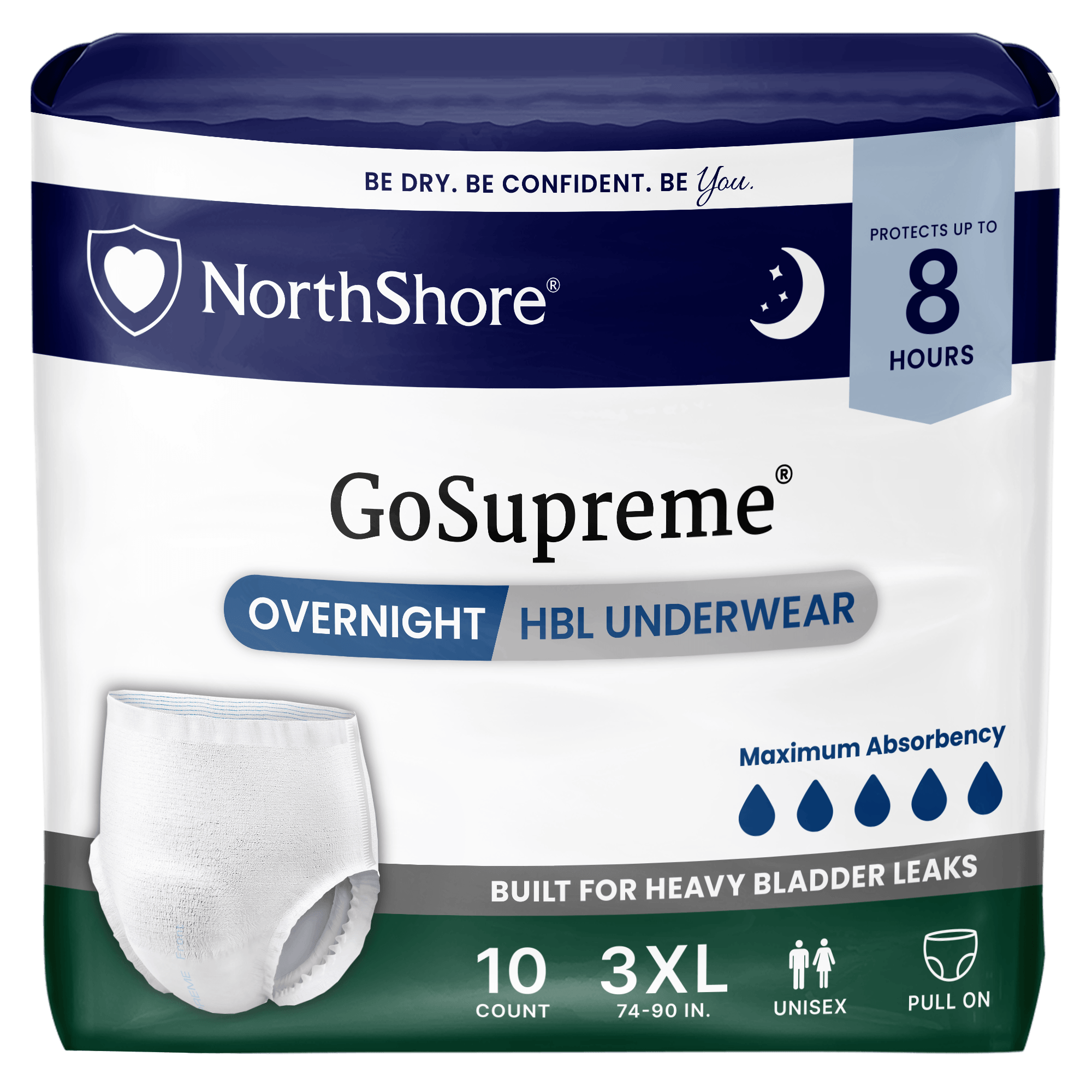 NorthShore GoSupreme 8-Hour Overnight HBL Incontinence Underwear