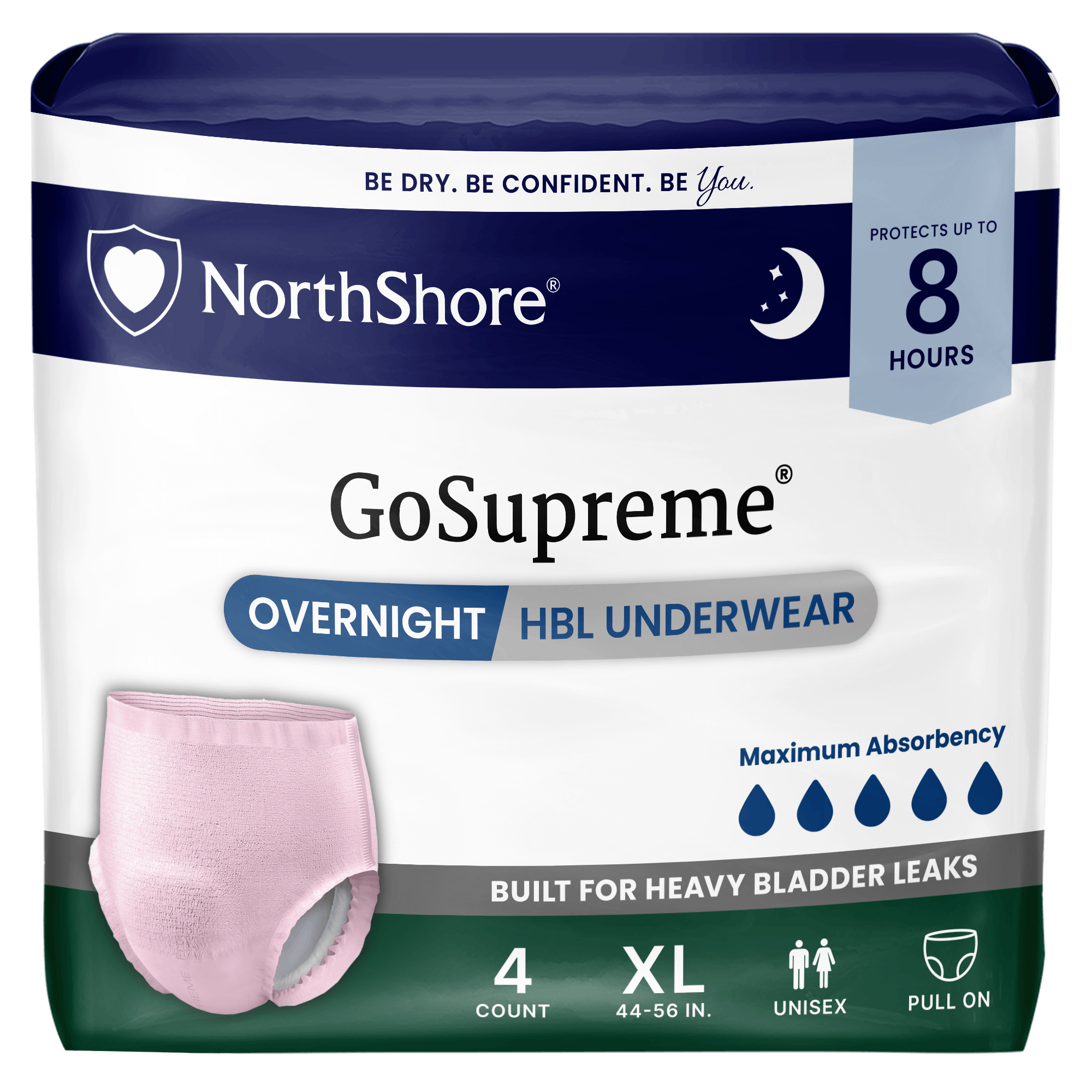 NorthShore GoSupreme 8-Hour Overnight HBL Incontinence Underwear