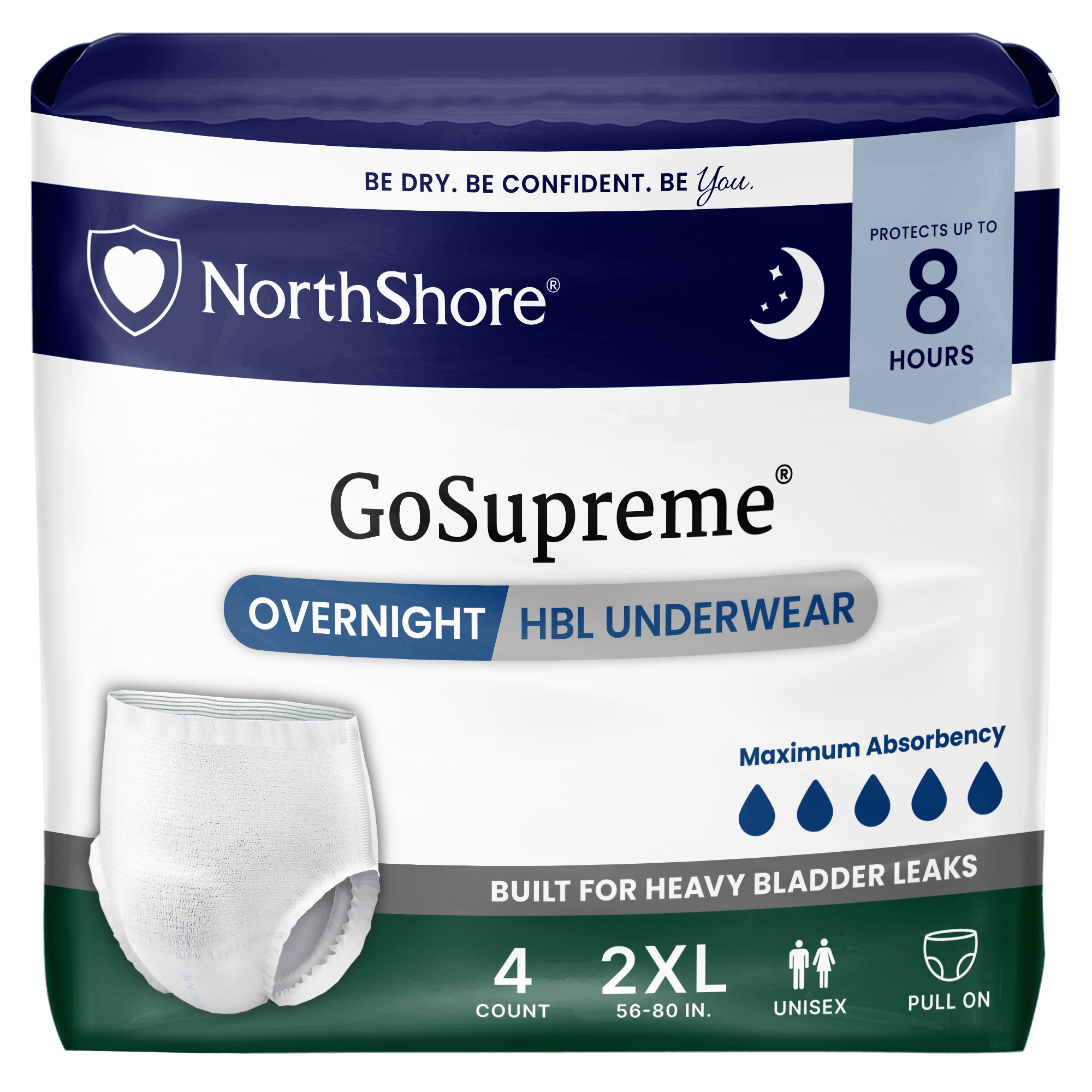NorthShore GoSupreme 8-Hour Overnight HBL Incontinence Underwear