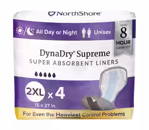 NorthShore DynaDry Supreme Heavy Incontinence Liners, Unisex