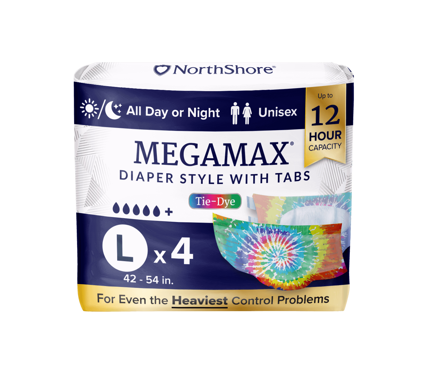 NorthShore MegaMax 12-Hour Overnight HBL Diaper Style Briefs