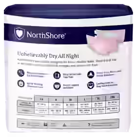 NorthShore MegaMax 12-Hour Overnight HBL Adult Diapers with Tabs