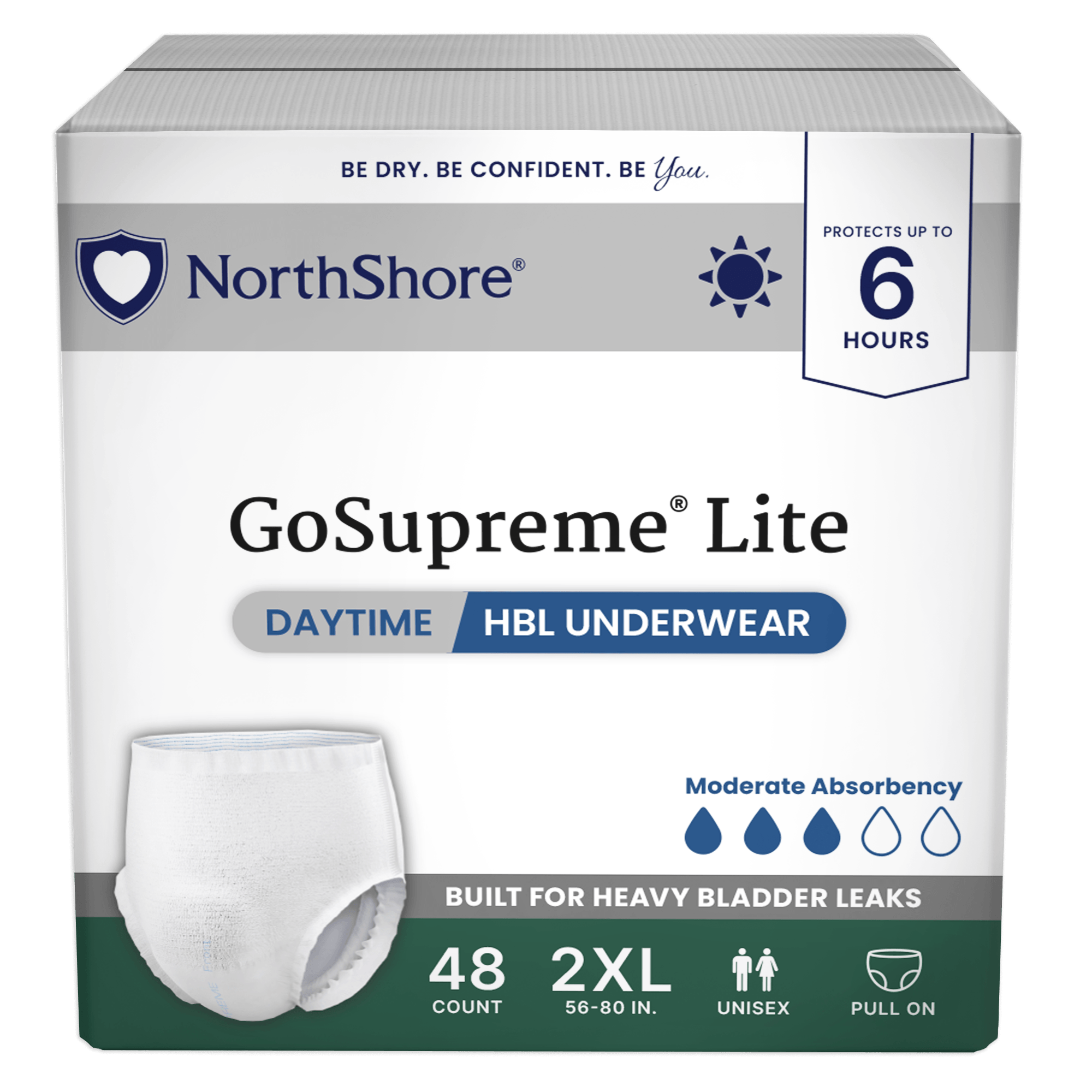 NorthShore GoSupreme Lite 6-Hour Daytime HBL Incontinence Underwear
