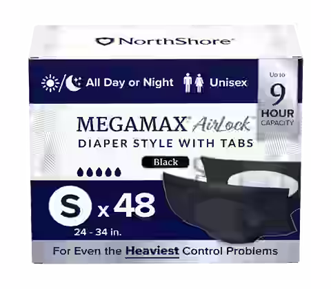 NorthShore MegaMax AirLock 9-Hour Breathable Diaper Style Briefs
