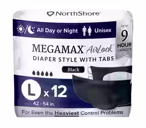 NorthShore MegaMax AirLock 9-Hour Breathable Diaper Style Briefs