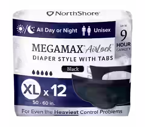NorthShore MegaMax AirLock 9-Hour Breathable Diaper Style Briefs