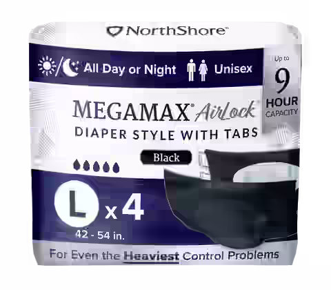NorthShore MegaMax AirLock 9-Hour Breathable Diaper Style Briefs