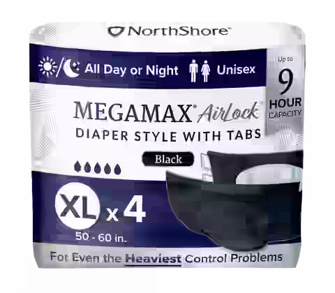 NorthShore MegaMax AirLock 9-Hour Breathable Diaper Style Briefs