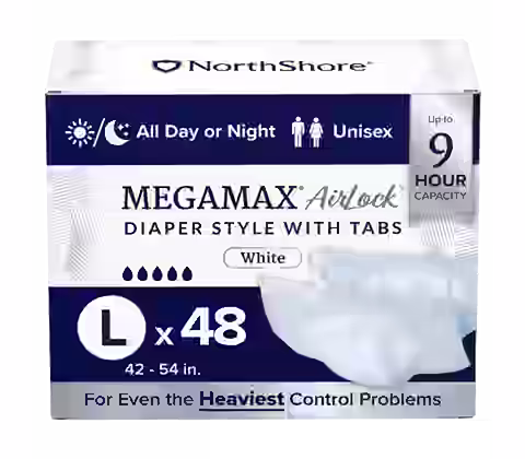 NorthShore MegaMax AirLock 9-Hour Breathable Diaper Style Briefs