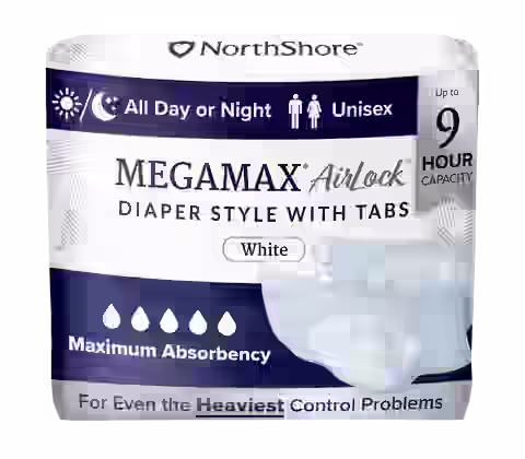NorthShore MegaMax AirLock 9-Hour Breathable Diaper Style Briefs