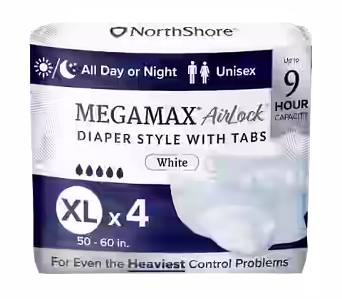 NorthShore MegaMax AirLock 9-Hour Breathable Diaper Style Briefs