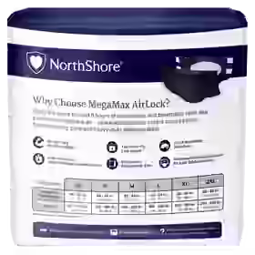 NorthShore MegaMax AirLock 9-Hour Breathable HBL Adult Diapers with Tabs