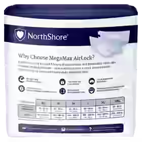NorthShore MegaMax AirLock 9-Hour Breathable HBL Adult Diapers with Tabs
