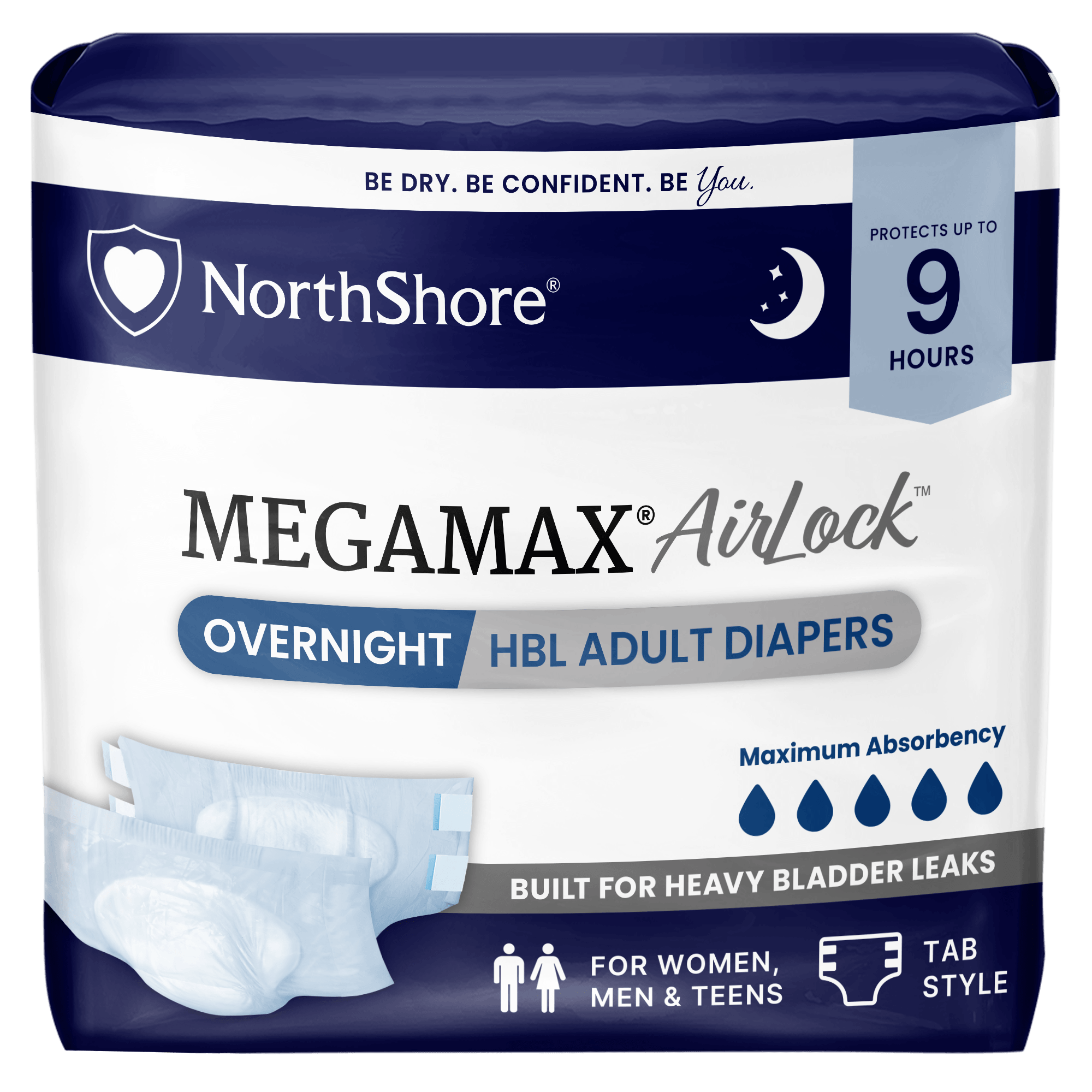 MegaMax AirLock Adult Diapers with Tabs