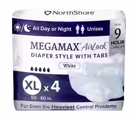 NorthShore MegaMax AirLock 9-Hour Breathable Diaper Style Briefs
