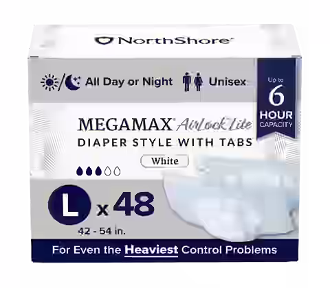 NorthShore MegaMax AirLock Lite 6-Hour Breathable Diaper Style Briefs