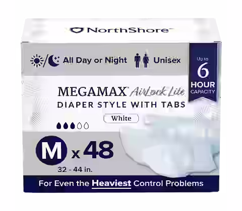 NorthShore MegaMax AirLock Lite 6-Hour Breathable Diaper Style Briefs