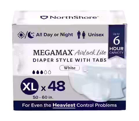 NorthShore MegaMax AirLock Lite 6-Hour Breathable Diaper Style Briefs