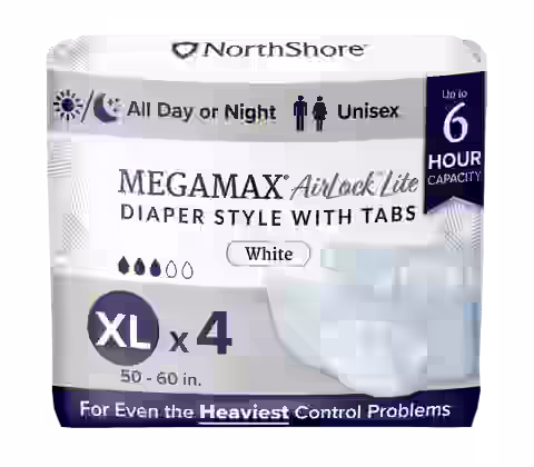 NorthShore MegaMax AirLock Lite 6-Hour Breathable Diaper Style Briefs