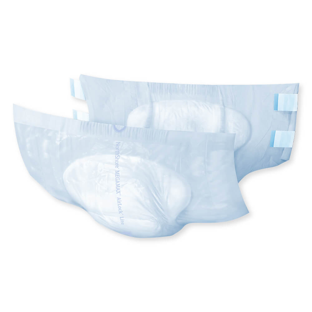 NorthShore MegaMax AirLock Lite Breathable Diaper Style Briefs with Tabs