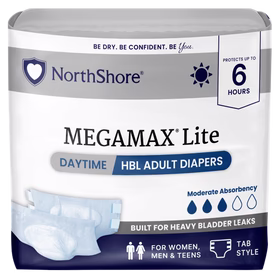 NorthShore MegaMax Lite 6-Hour Daytime HBL Adult Diapers with Tabs