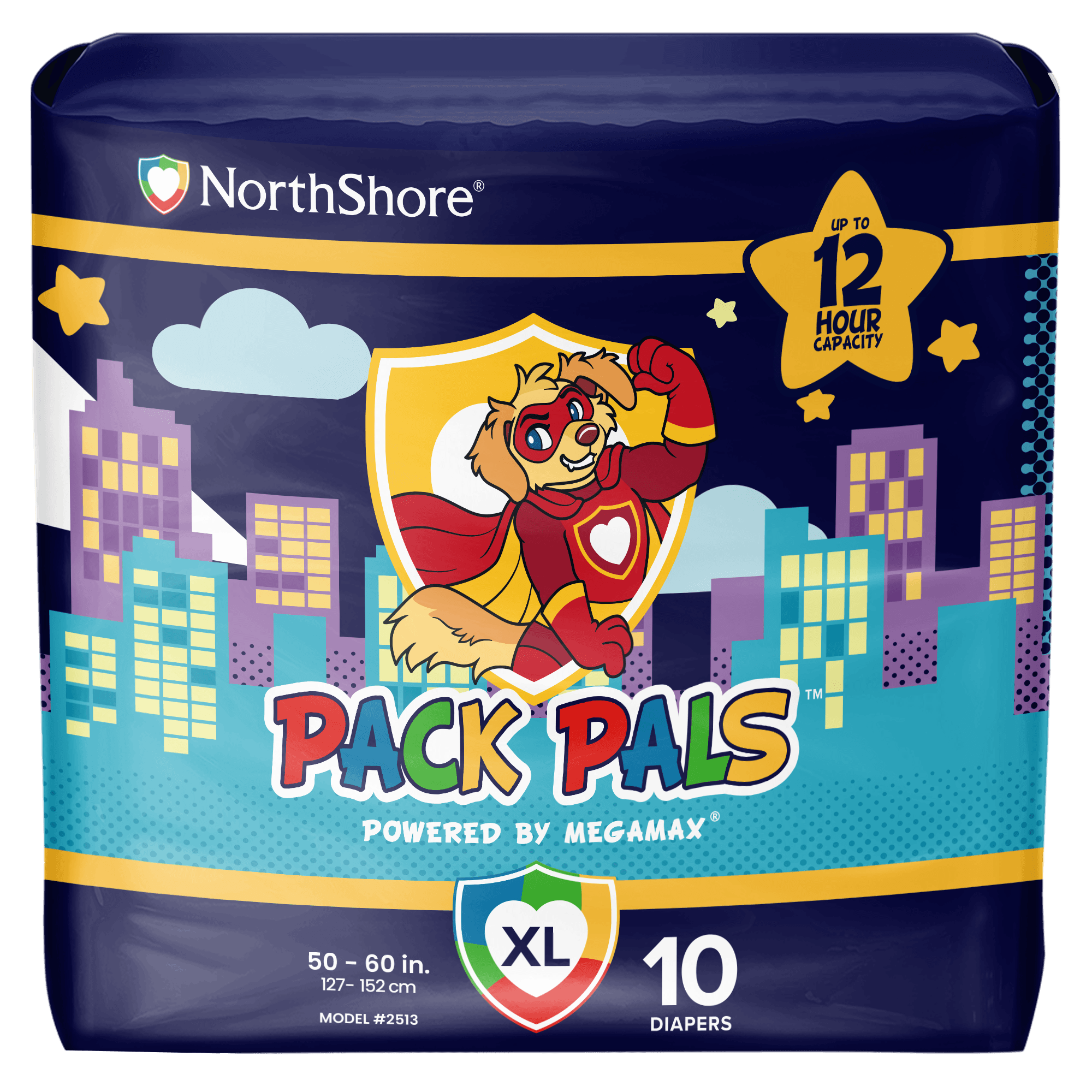 NorthShore PACK PALS 12-Hour Printed Adult Diapers