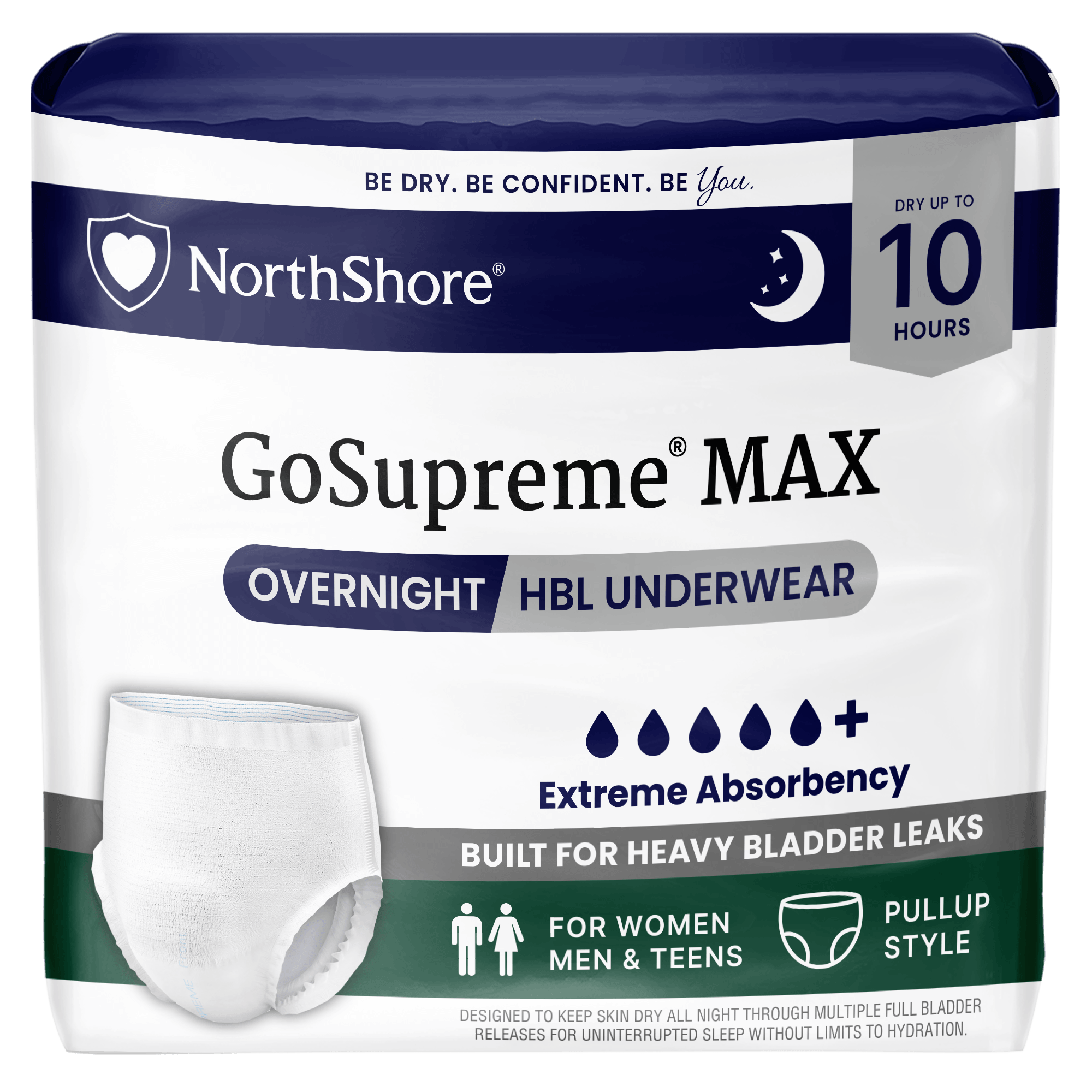 NorthShore GoSupreme Max 10-Hour Overnight HBL Pull-Up Incontinence Underwear