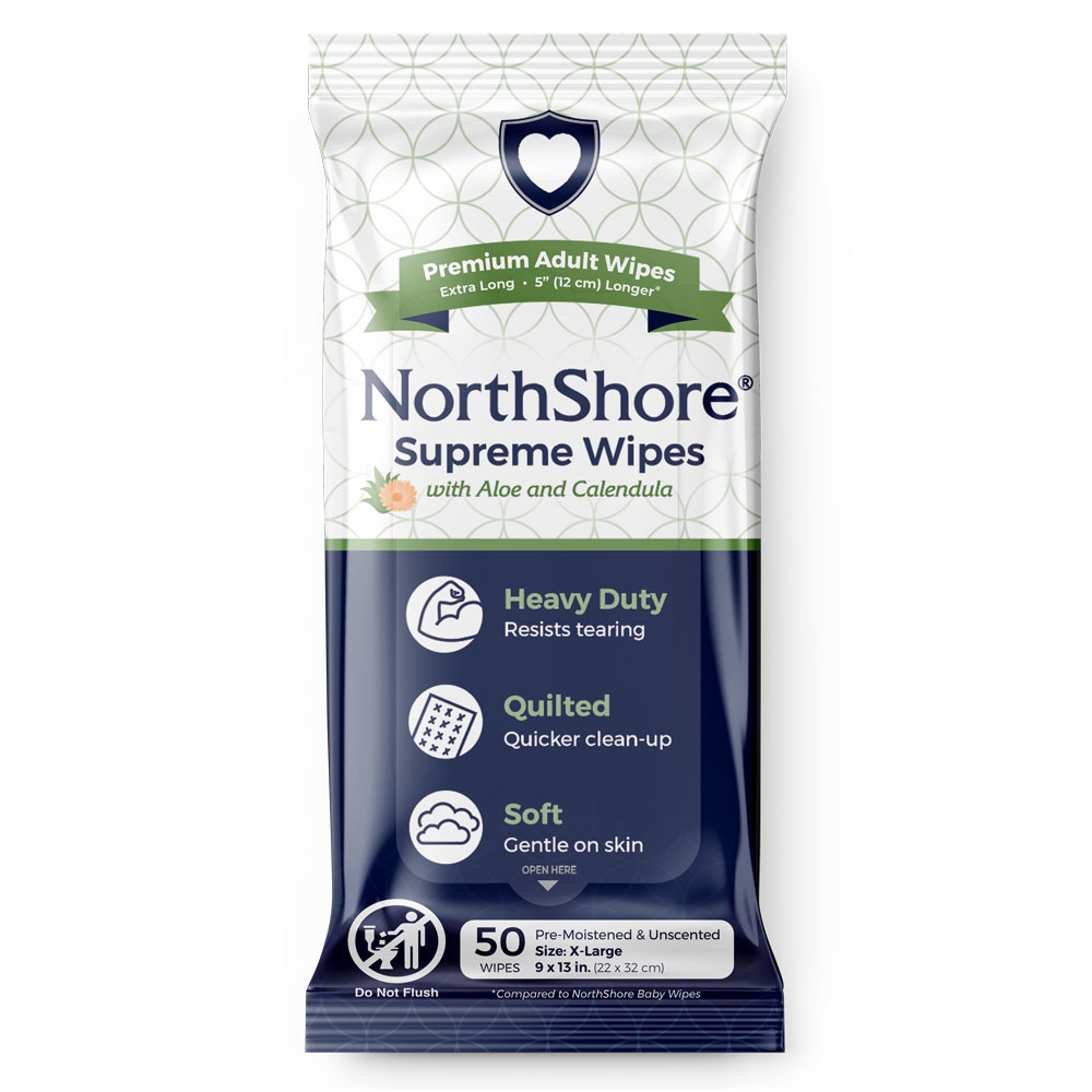 NorthShore Supreme Heavy-Duty Quilted Wipes, X-Large, Pack/50