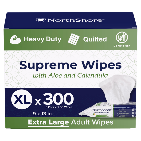 NorthShore Supreme Heavy-Duty Quilted Wipes, X-Large, Case/300 (6/50s)