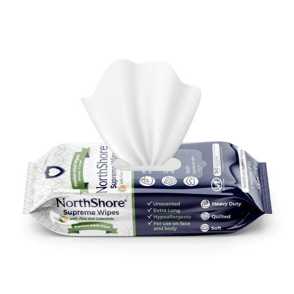 NorthShore Supreme Quilted Wipes, X-Large Adult Sized Cleansing