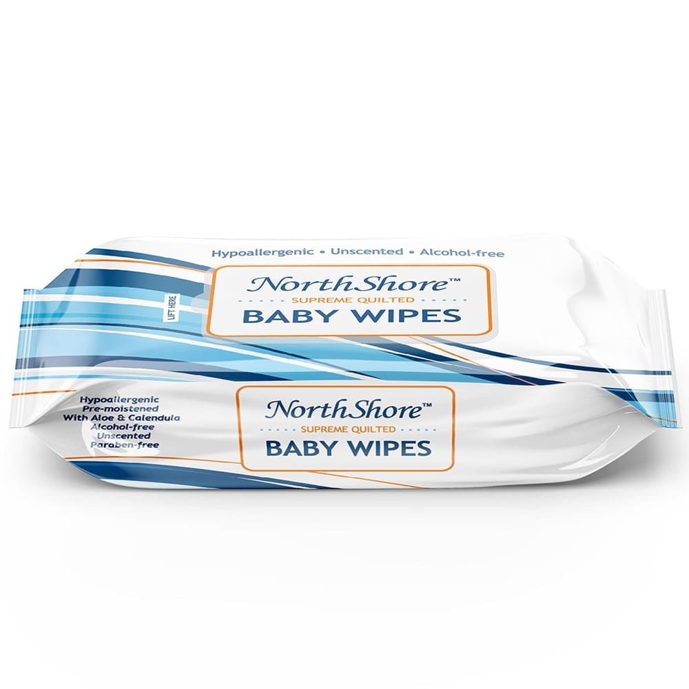 NorthShore Supreme Quilted Baby Wipes, 7x8 in.