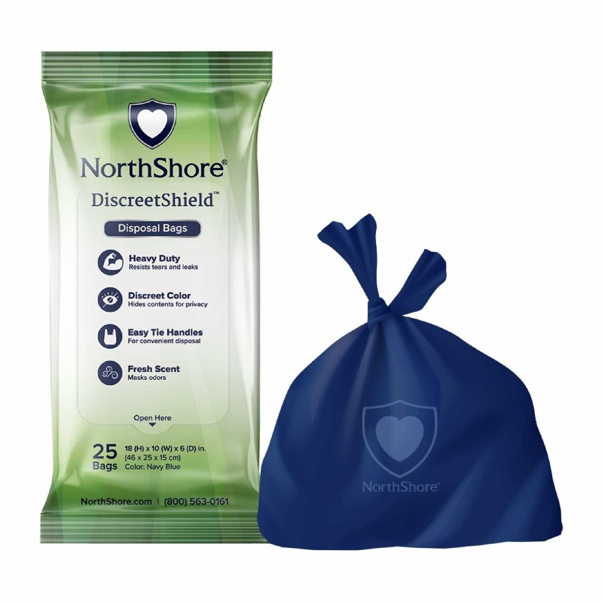 NorthShore DiscreetShield Disposal Bags, Pack/25
