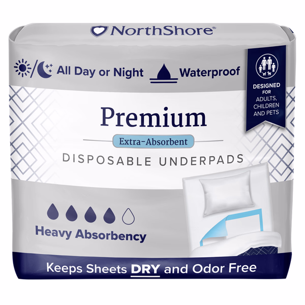 NorthShore Premium Extra-Absorbent Disposable Bed Pads (Underpads)