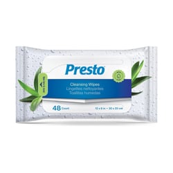 Presto Cleansing Wipes, 8x12 in.