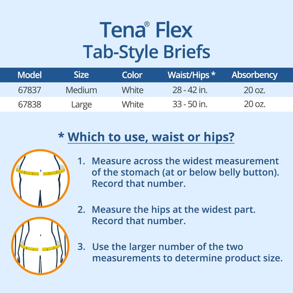 Tena Pants Size Chart