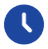 Fifty contact icon with clock-filled
